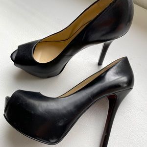 Enzo Angiolini Black Peep-Toe Pumps